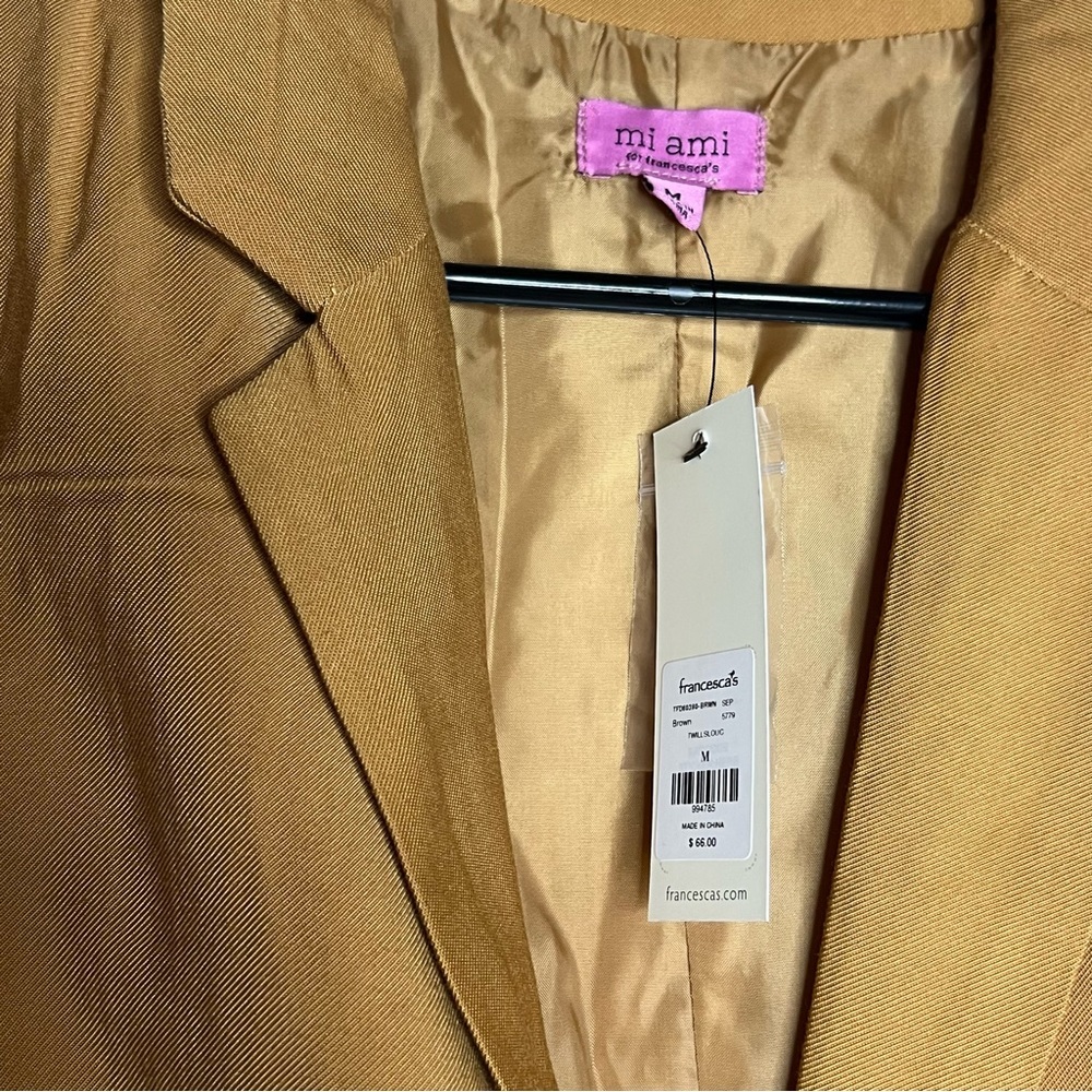 Miami Kenna Twill Blazer Women’s Size Medium Tan - Picture 3 of 12